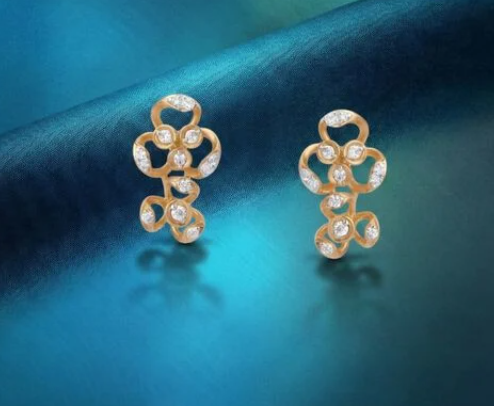 Floral Diamond Stud Earrings
